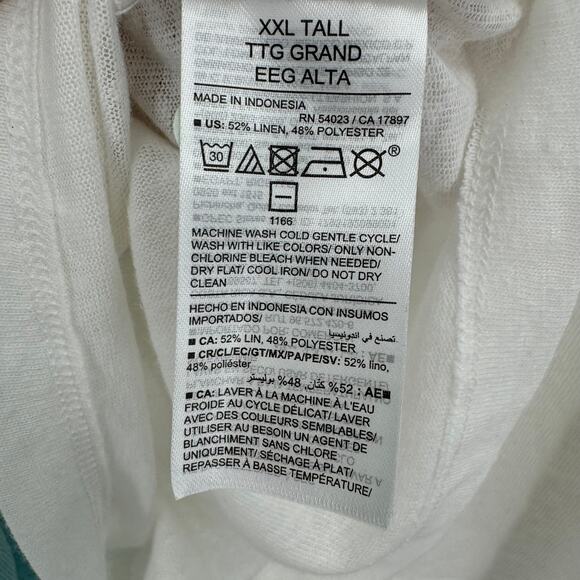 Old Navy tank tops bundle (2) linen blend blue white scoop neck XXL tall NEW - Picture 8 of 9